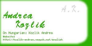 andrea kozlik business card